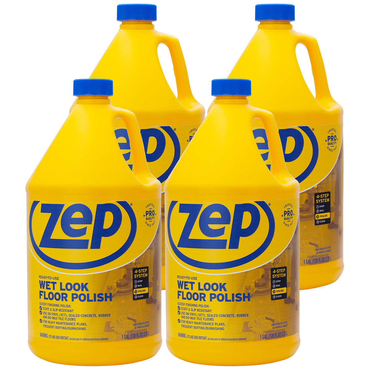 Wet-Look Floor Polish, 4-1 Gallon Bottles Q867797