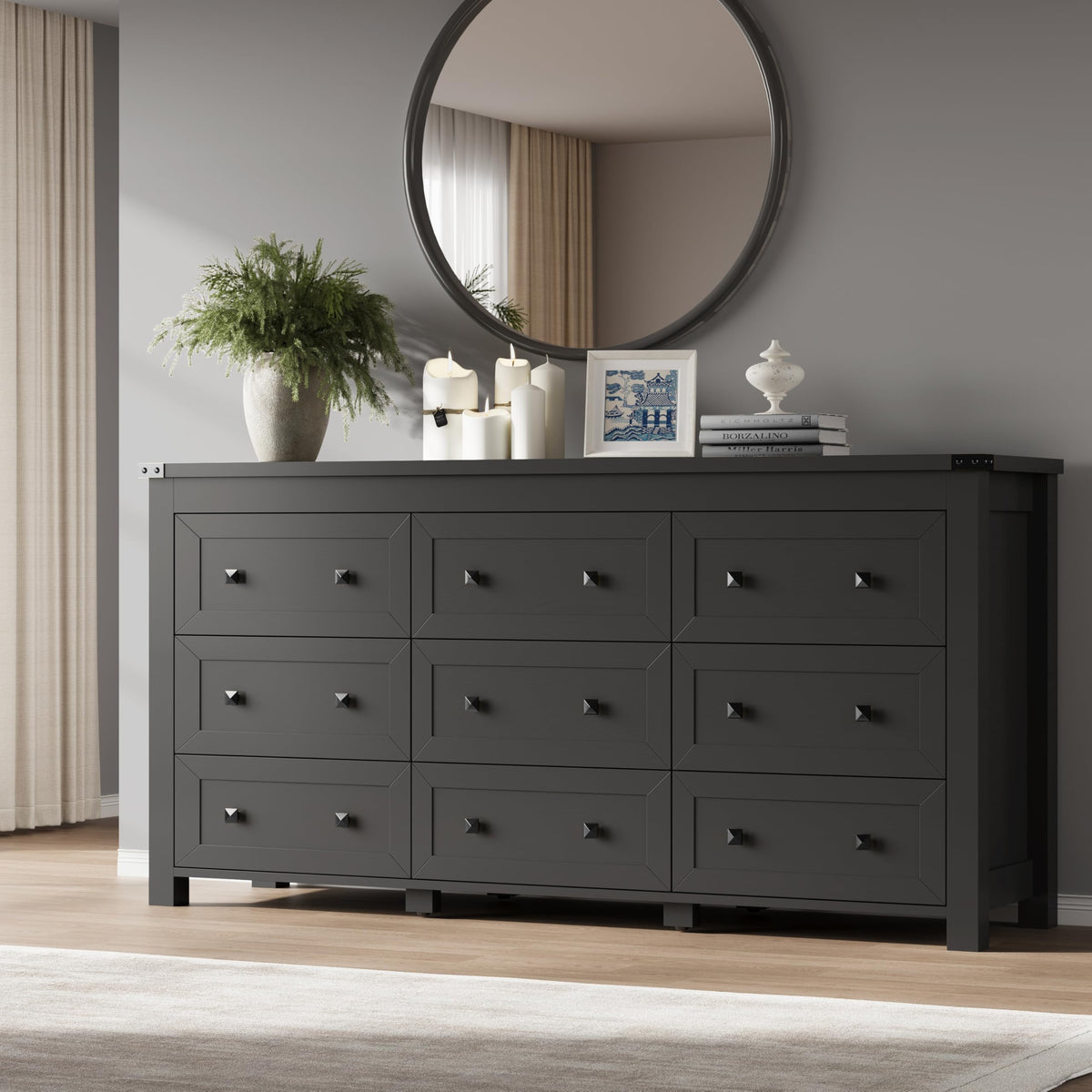 9 Drawer Wood Dresser M82418