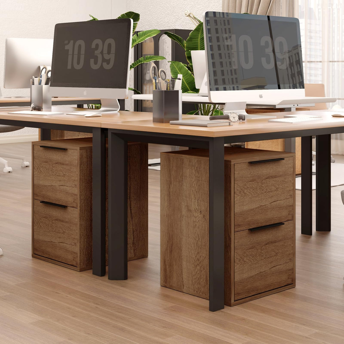 2 Drawer Wood File Cabinet with Hanging Bars R7820