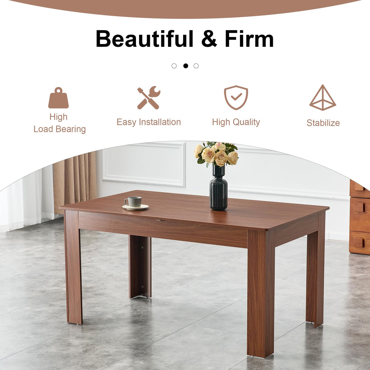 9 Piece Extendable Rectangular Dining Table Set with 8 Chairs E12217