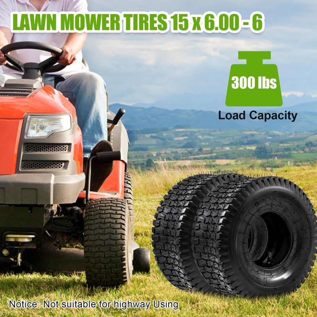15x6.00-6 Lawn Mower Tire and Inner Tube 2PCS D574