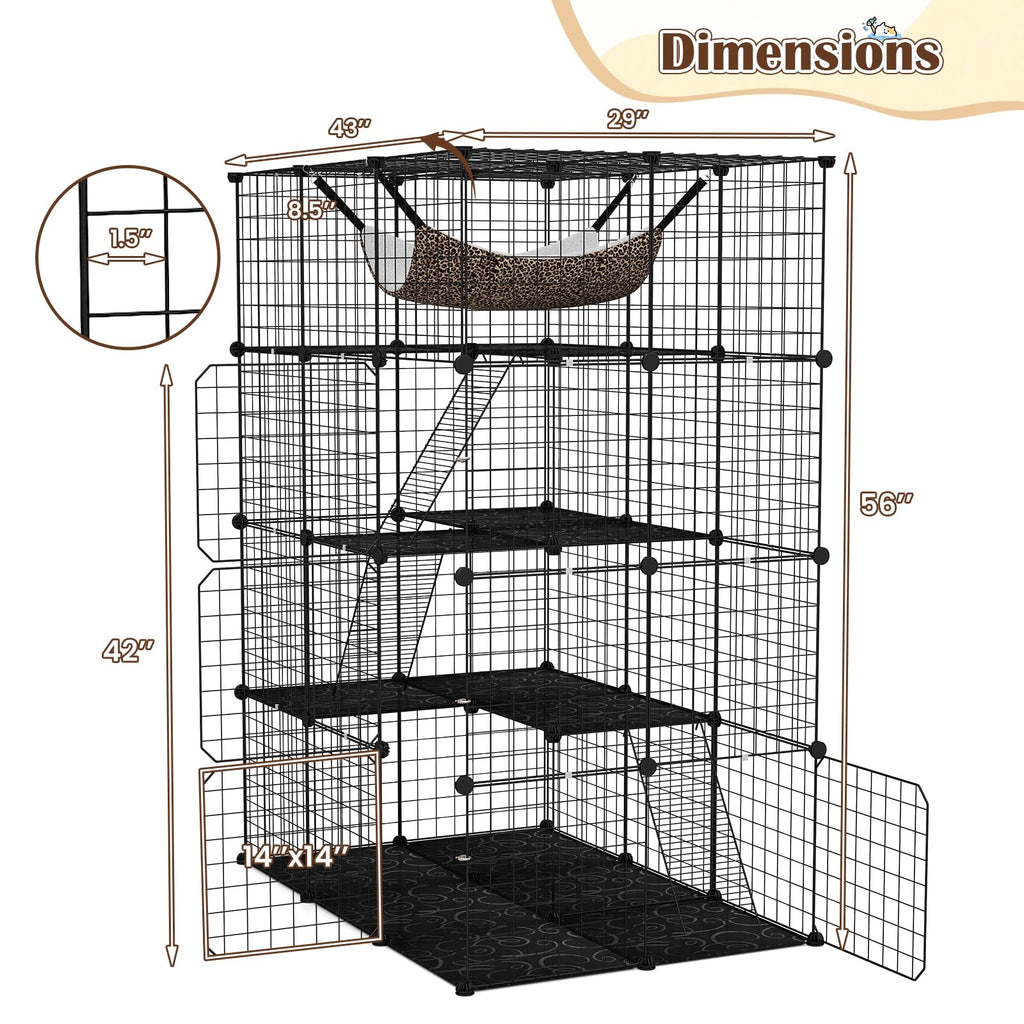 56" 4-Tier Cat Enclosure with Skylight O310463