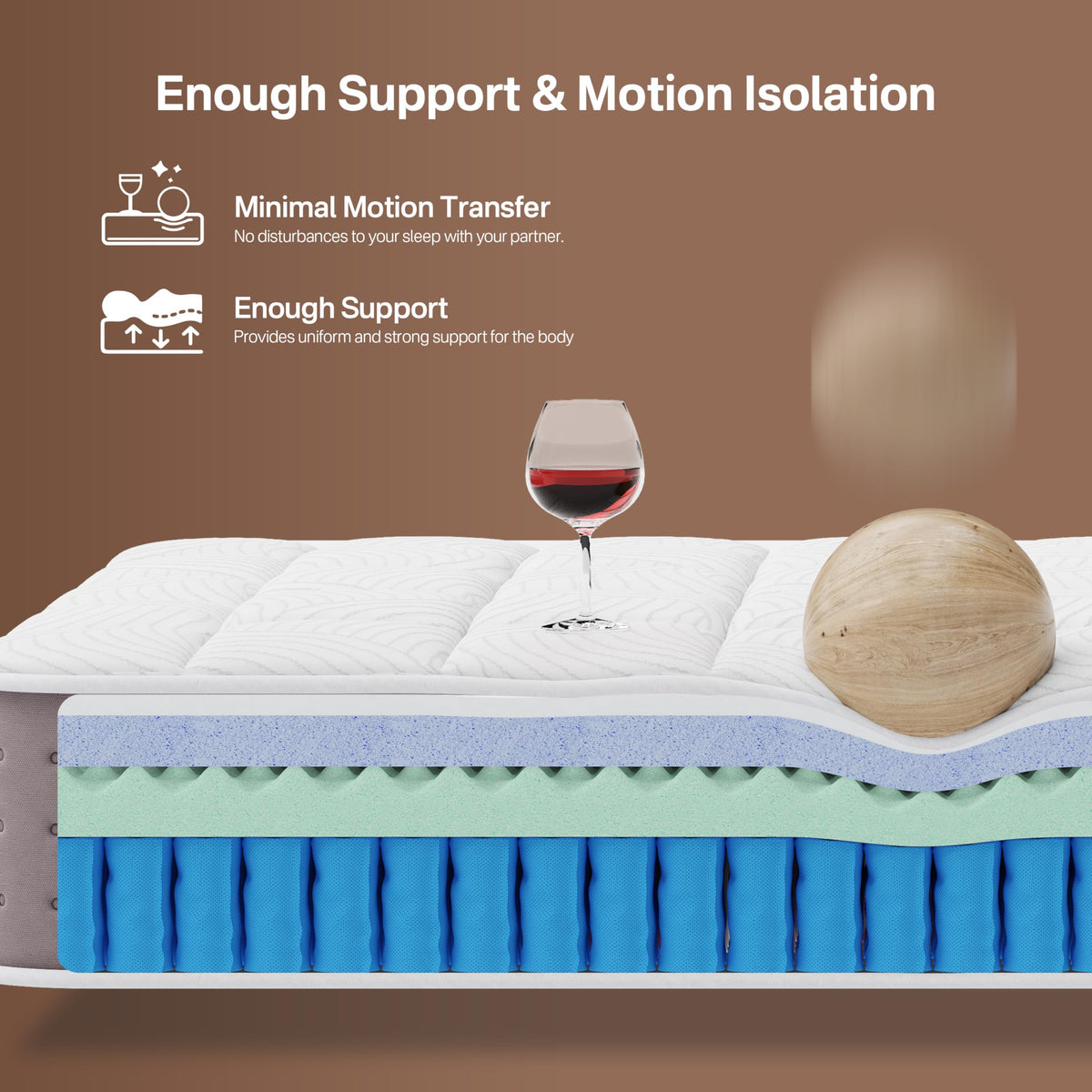 8 Inch Medium Firm Twin XL Hybrid Mattress B74909
