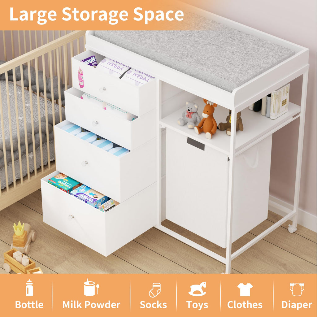 32.6" Baby Changing Station with 4 Wheels E25963