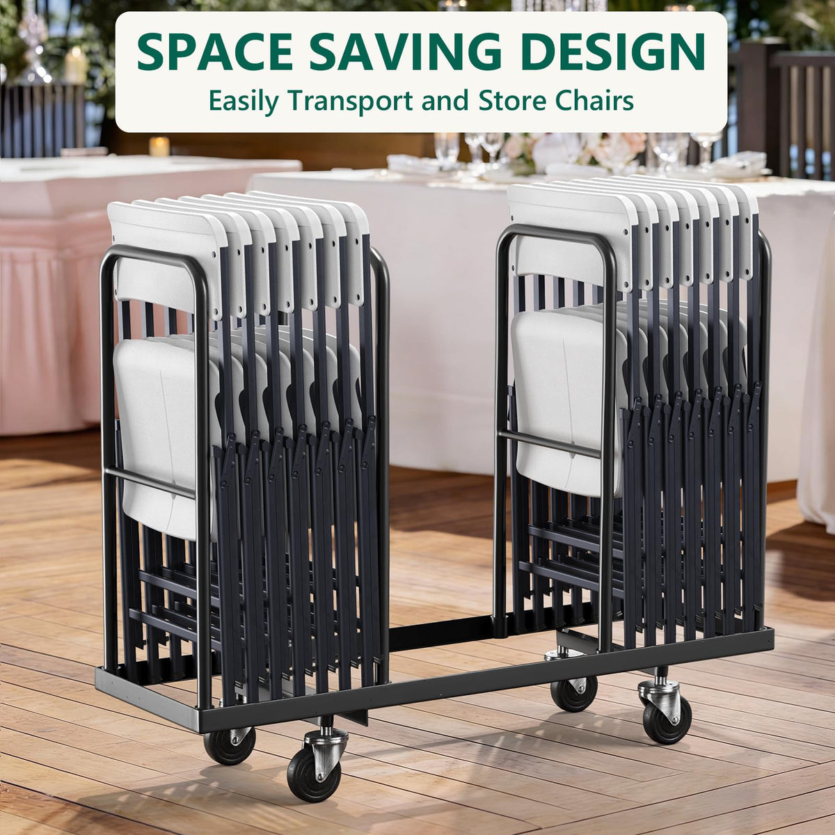 White 4 Pack Plastic Folding Chairs with Metal Frame I4963