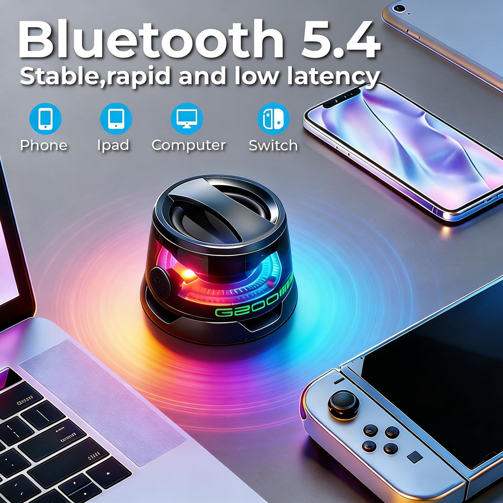2 Pack Mini Bluetooth Speaker with RGB Lights B66366