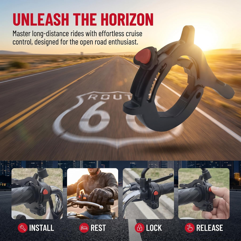 Motorcycle Throttle Cruise Control Assist Booster Anti-Slip Clamp (Black) Y838