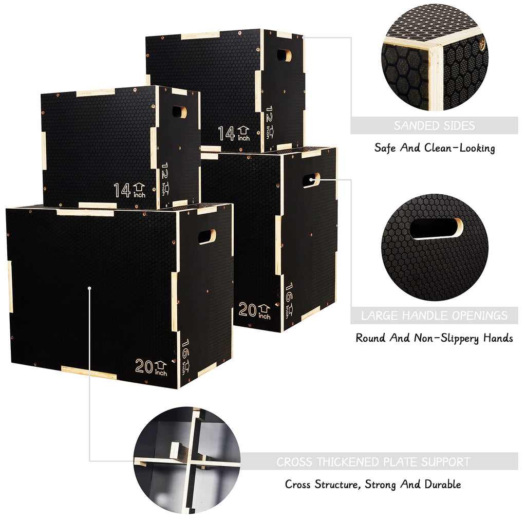 3 in 1 Non-Slip Wooden Plyo Box I93744