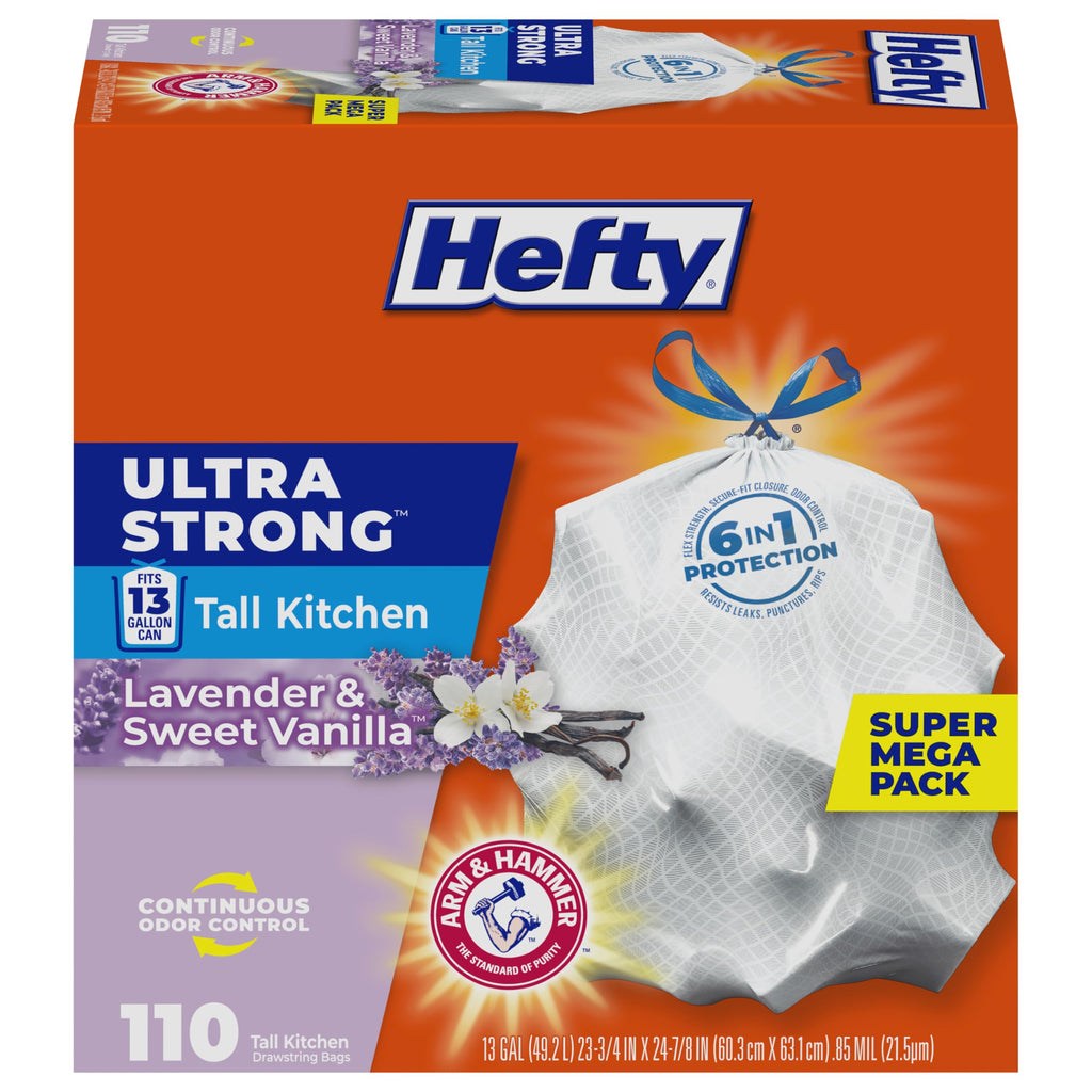 13 Gal Lavender Vanilla Kitchen Trash Bags T62335