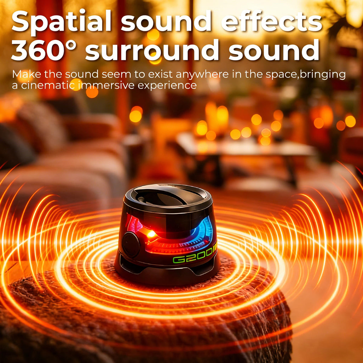 2 Pack Mini Bluetooth Speaker with RGB Lights B66366