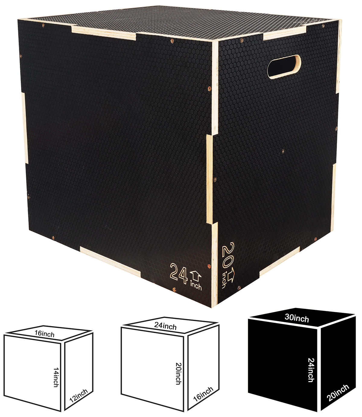 3 in 1 Non-Slip Wooden Plyo Box I93744