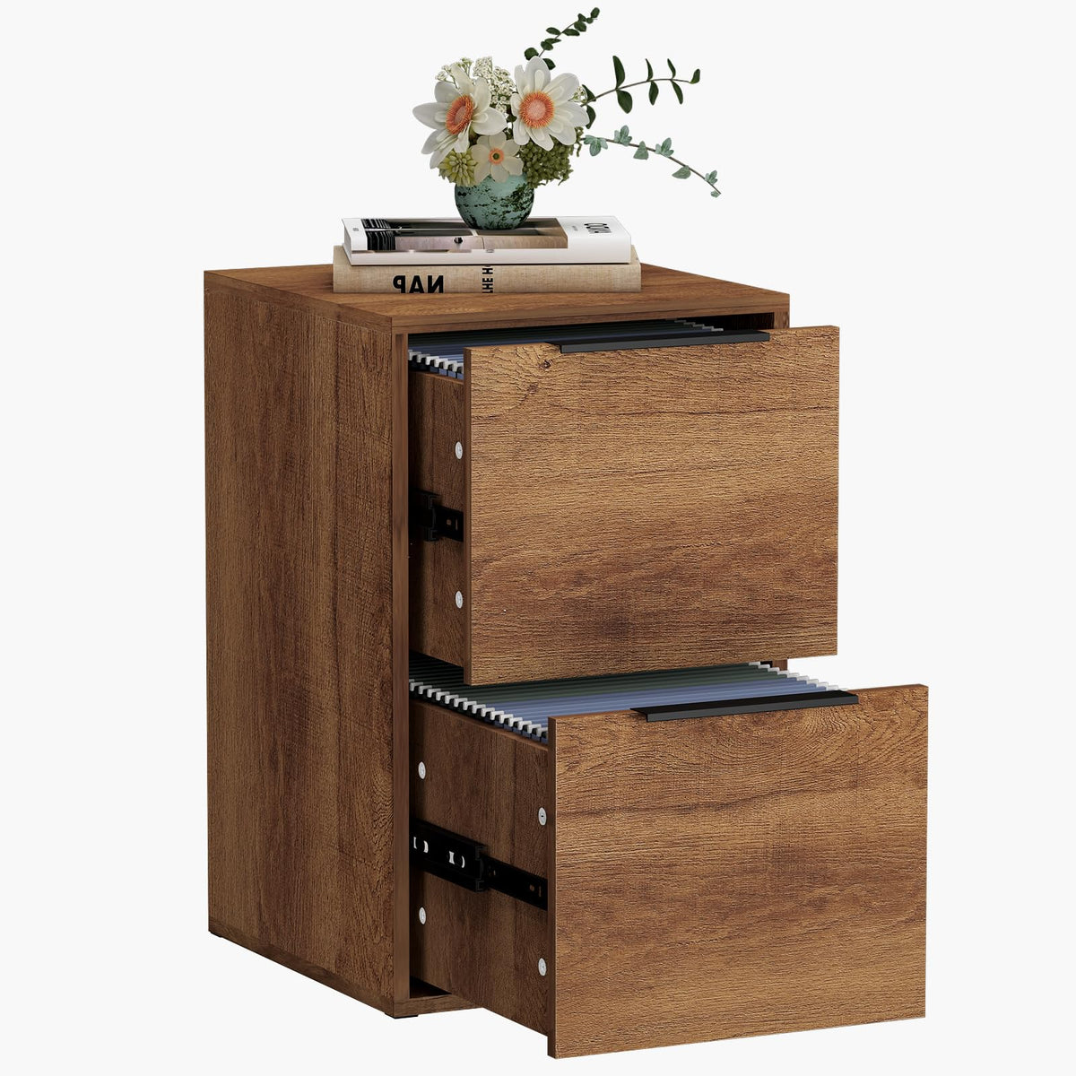 2 Drawer Wood File Cabinet with Hanging Bars R7820
