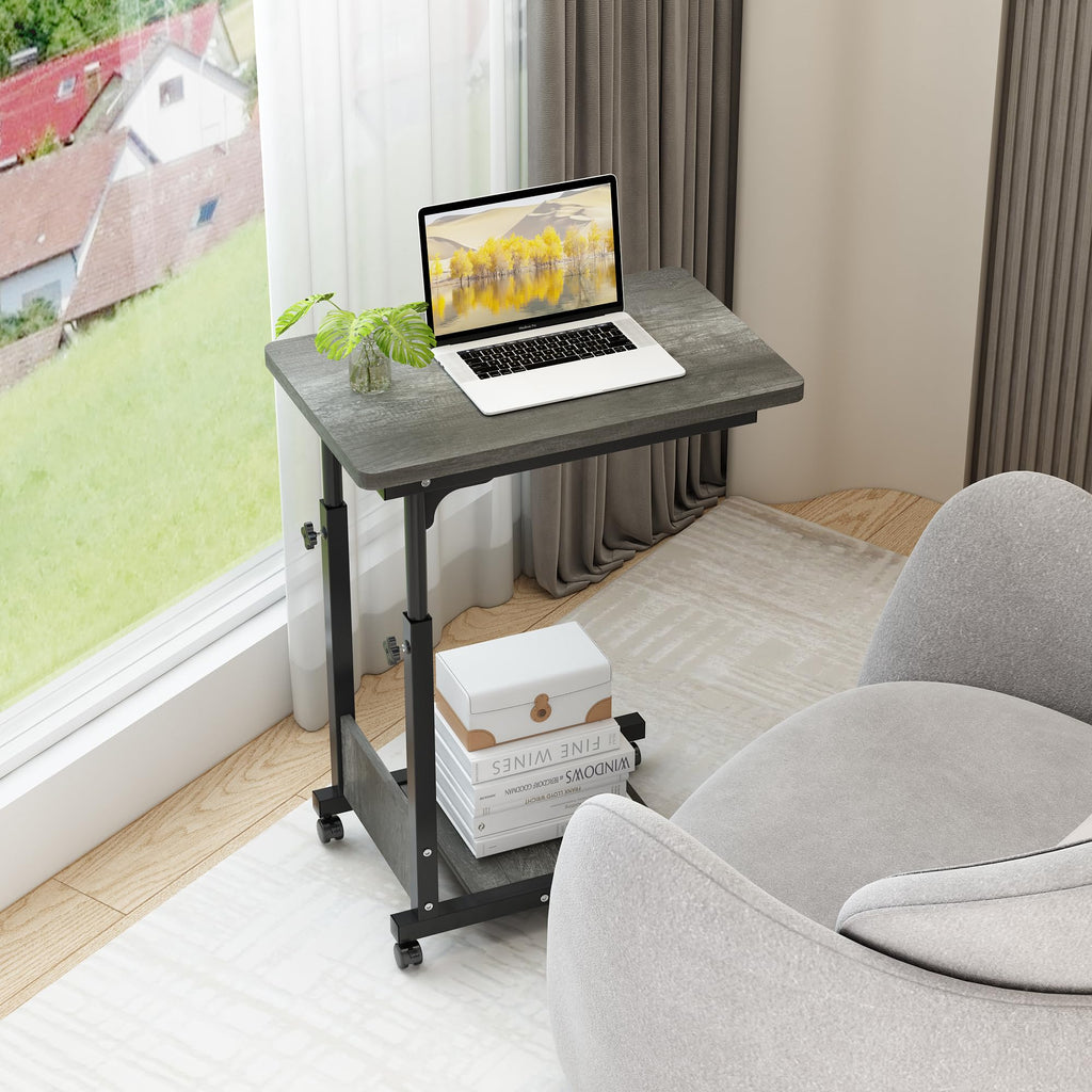 Adjustable Height C Table with Wheels and Storage U510