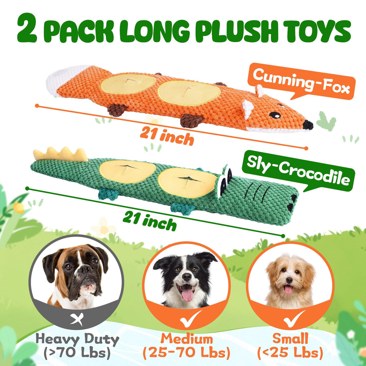 2 Pack No Stuffing Squeaky Dog Toys C363