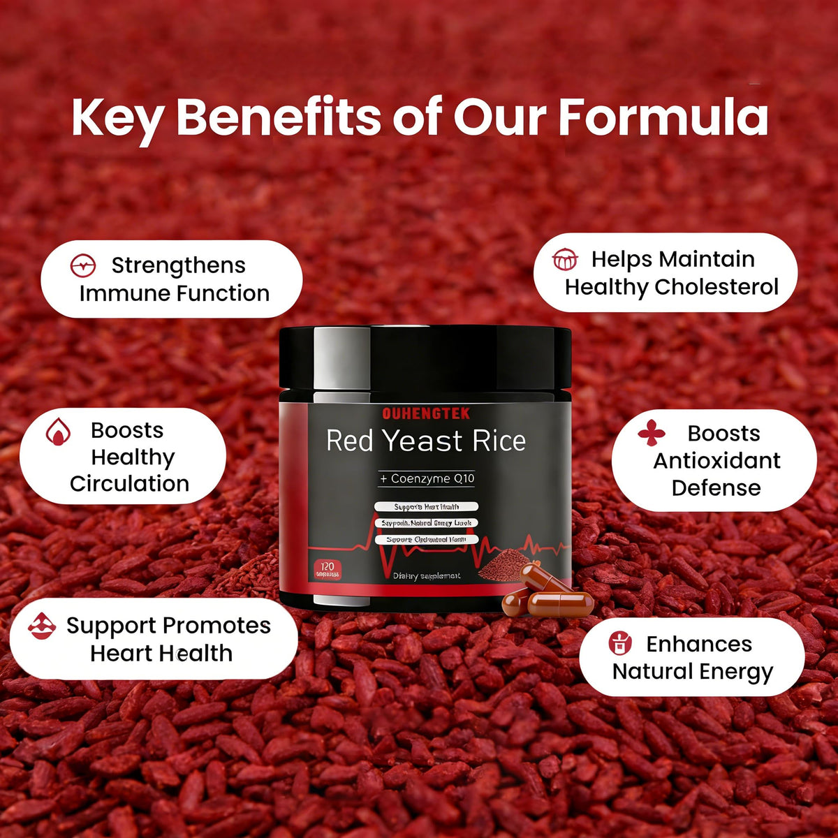 1200mg Red Yeast Rice 120 Capsules L2145