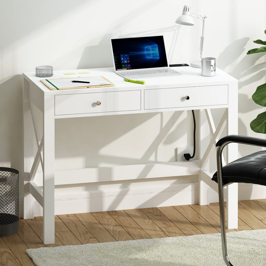 39.4 Inches Computer Desk with 2 Drawers W93067