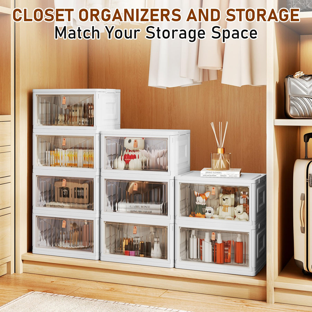 Closet Organizers and Storage with Wheels, 23QT White Q62240