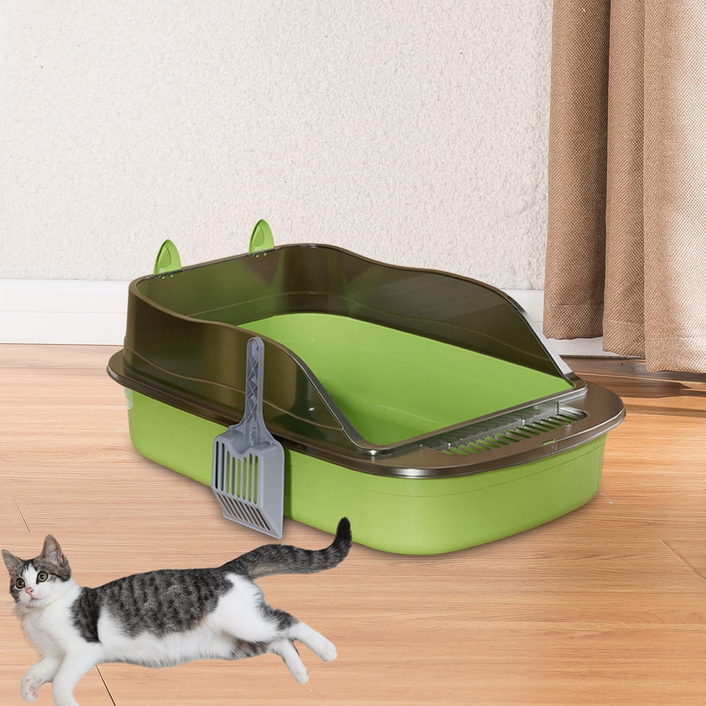Green Semi Closed Sifting Cat Litter Box Q312