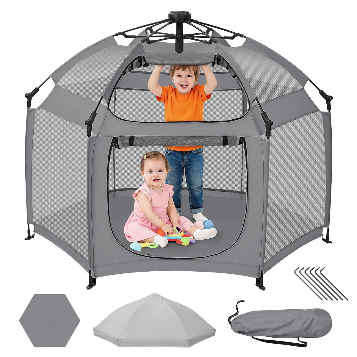 Portable Pop Up Playpen with Canopy Q824734