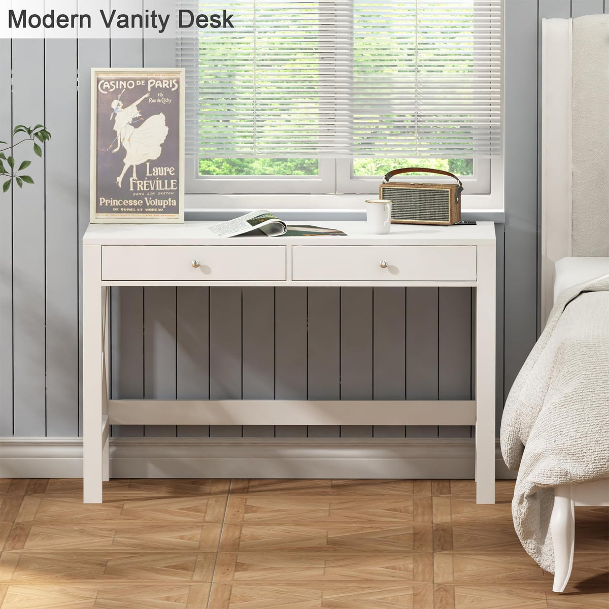 39.4 Inches Computer Desk with 2 Drawers W93067