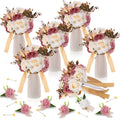 12 Pcs Artificial Bouquets and Boutonniere Set Rose White A46097