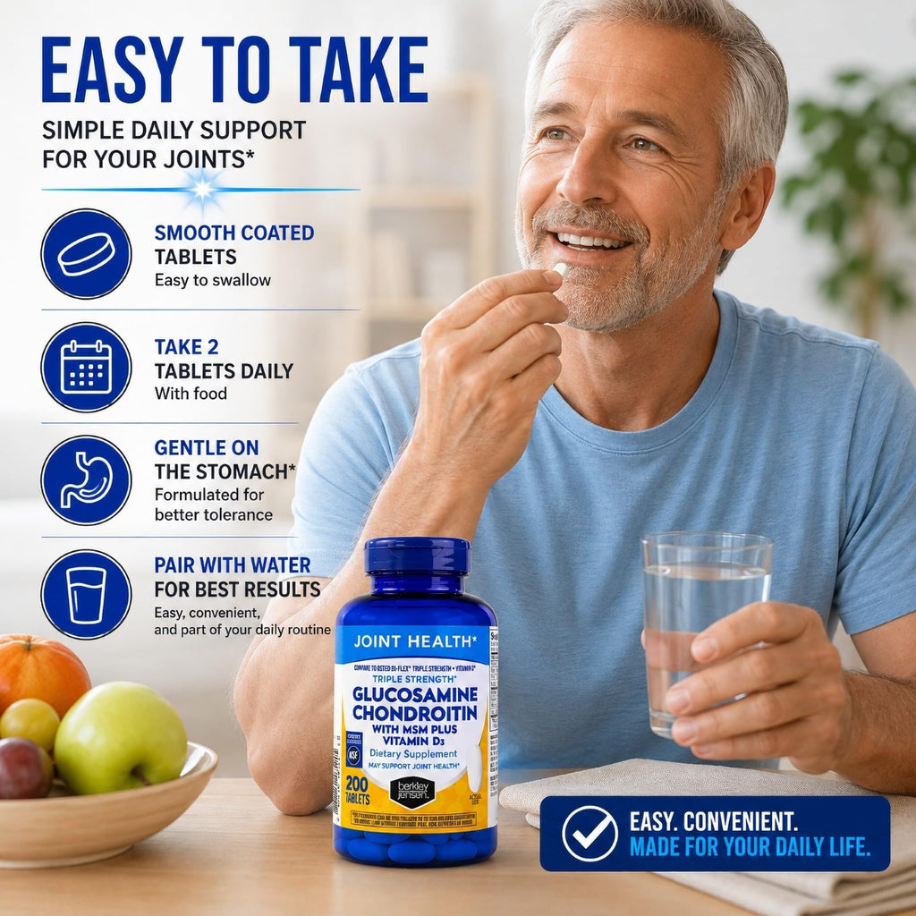 Glucosamine Chondroitin MSM D3 Joint Supplement Tablets 200 Count Z636