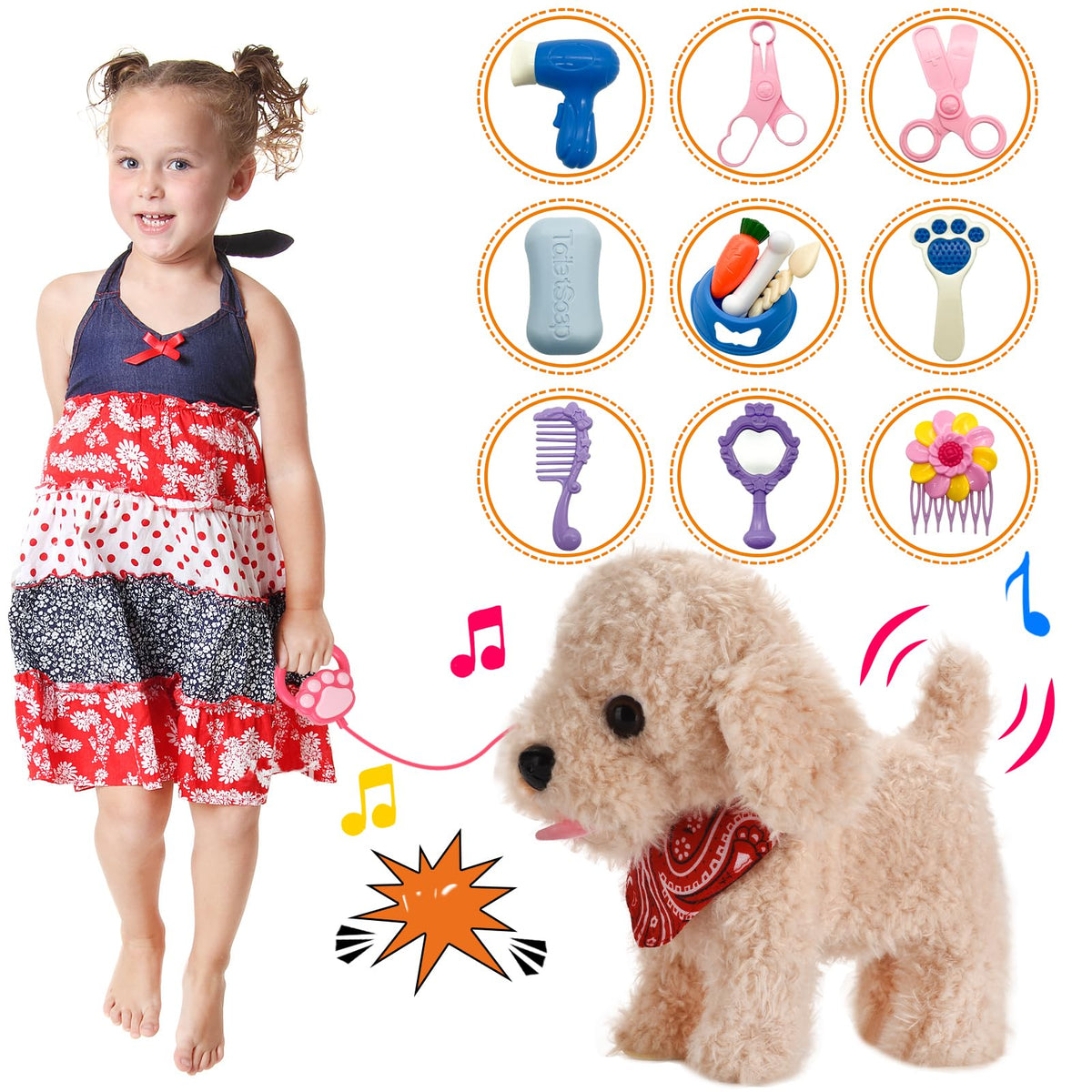 Interactive Walking Plush Puppy Toy W597527
