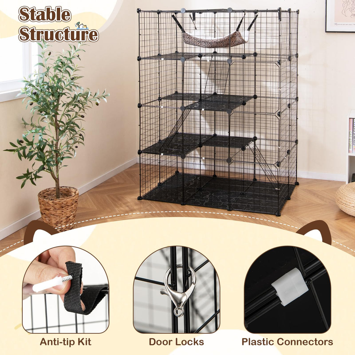 56" 4-Tier Cat Enclosure with Skylight O310463