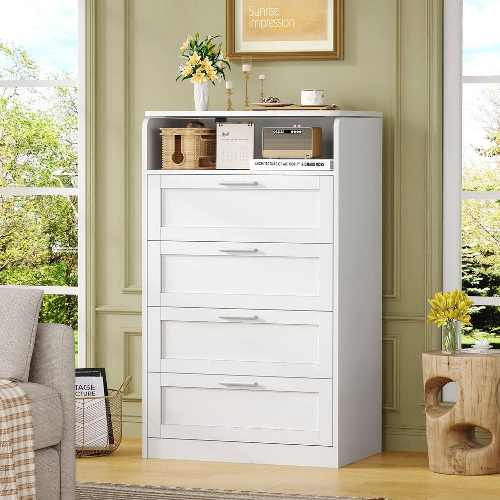 White 4 Drawer Dresser with Mirror A973854