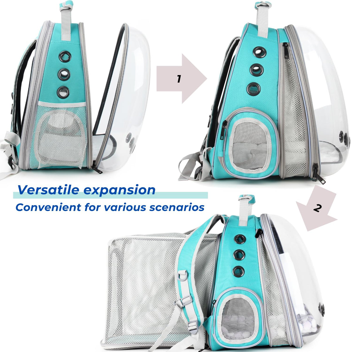 Expandable Cat Backpack with Mini Fan M9553