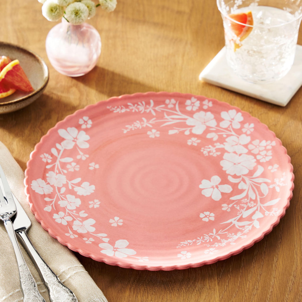 12-Piece Pink Bamboo Melamine Dinnerware Set G4638