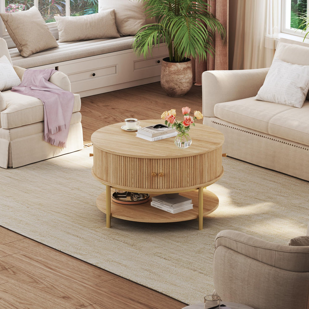 Round Coffee Table with Storage B397