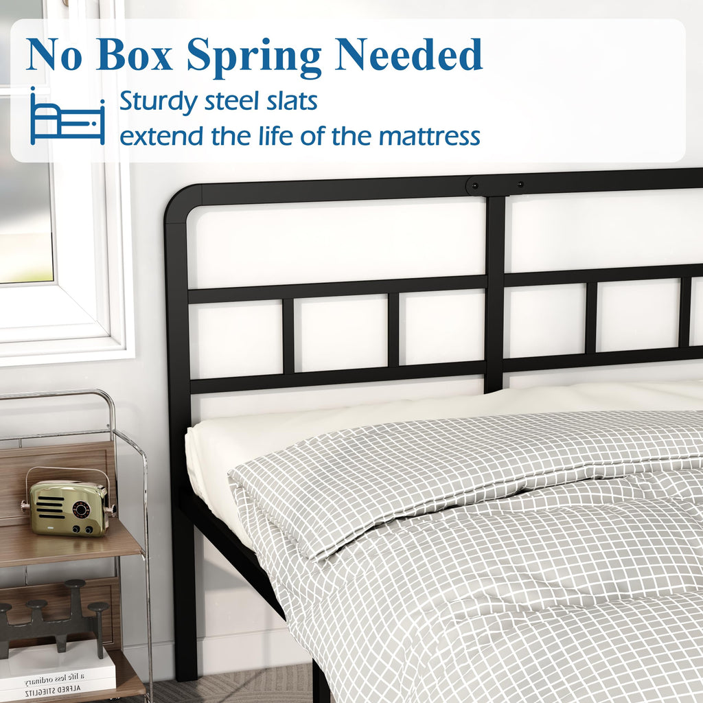 18 Inch Metal Queen Bed Frame with Headboard W792