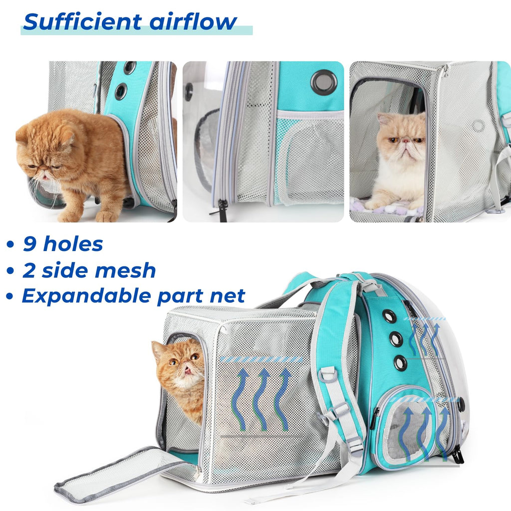 Expandable Cat Backpack with Mini Fan M9553
