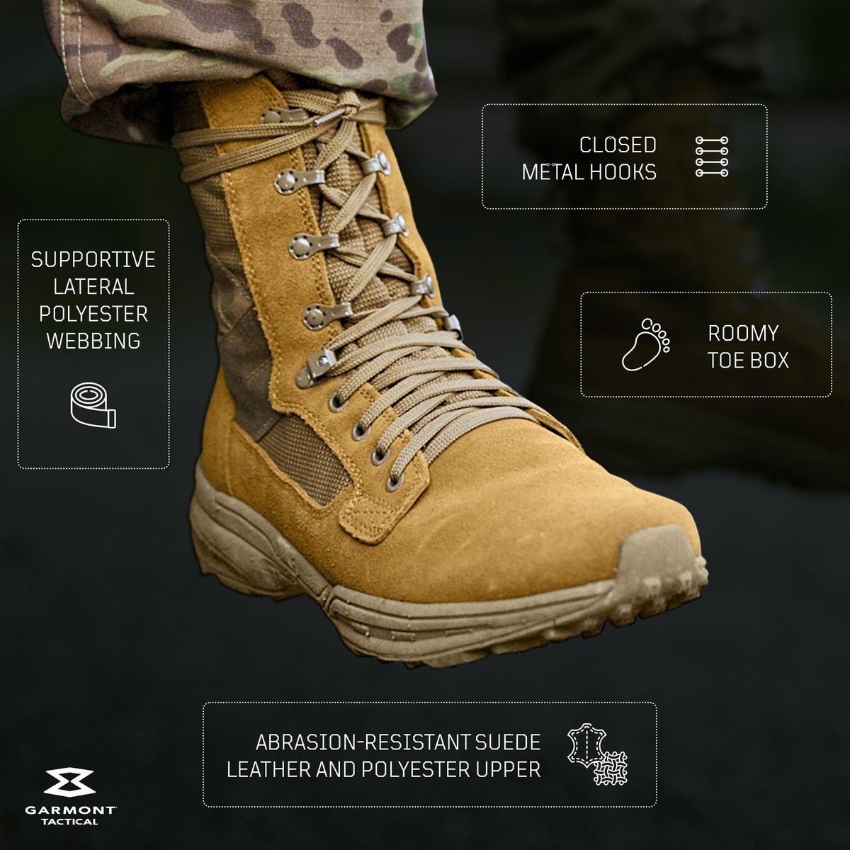 Coyote Suede Combat Boots W885672