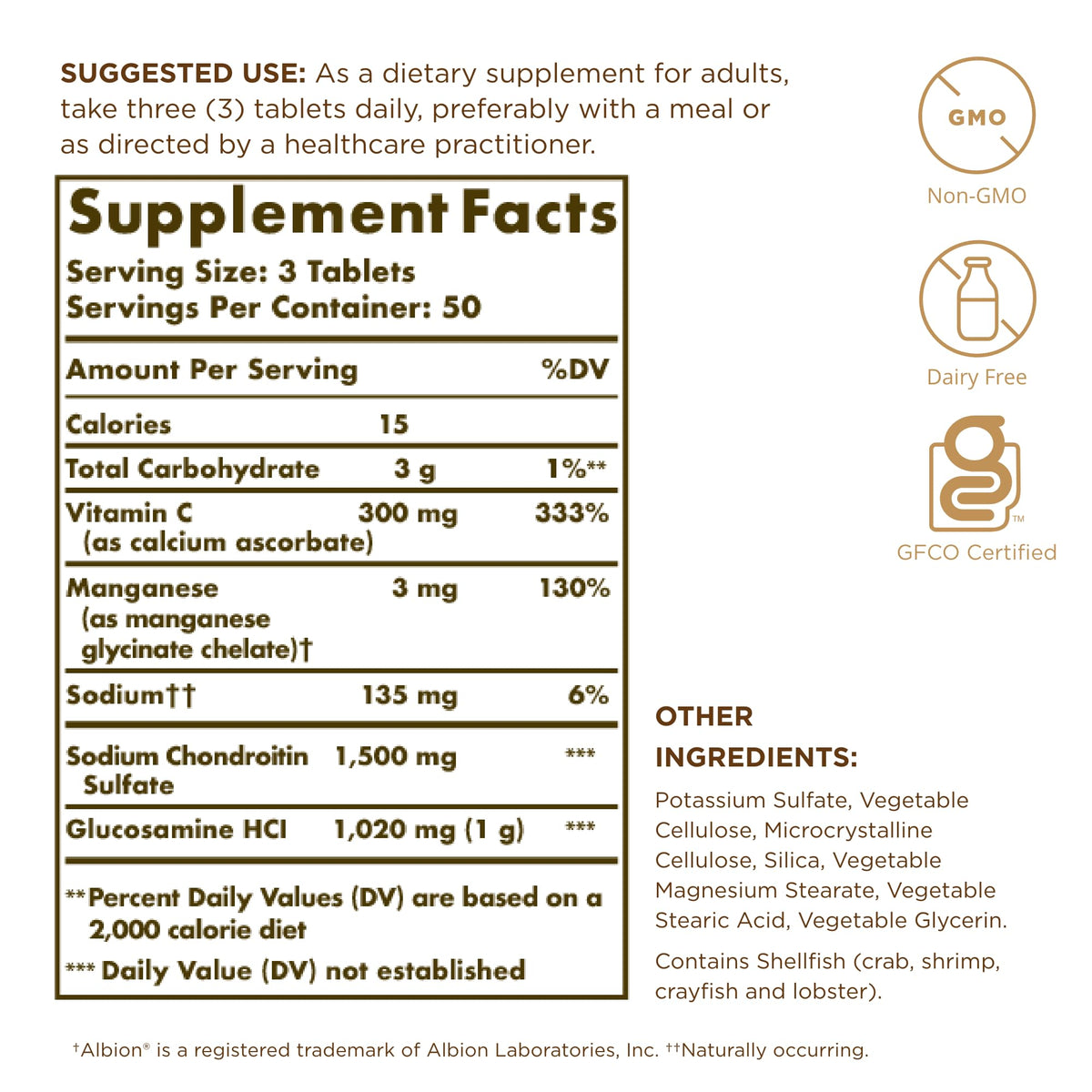 Glucosamine Chondroitin Complex 150 Tablets D932982