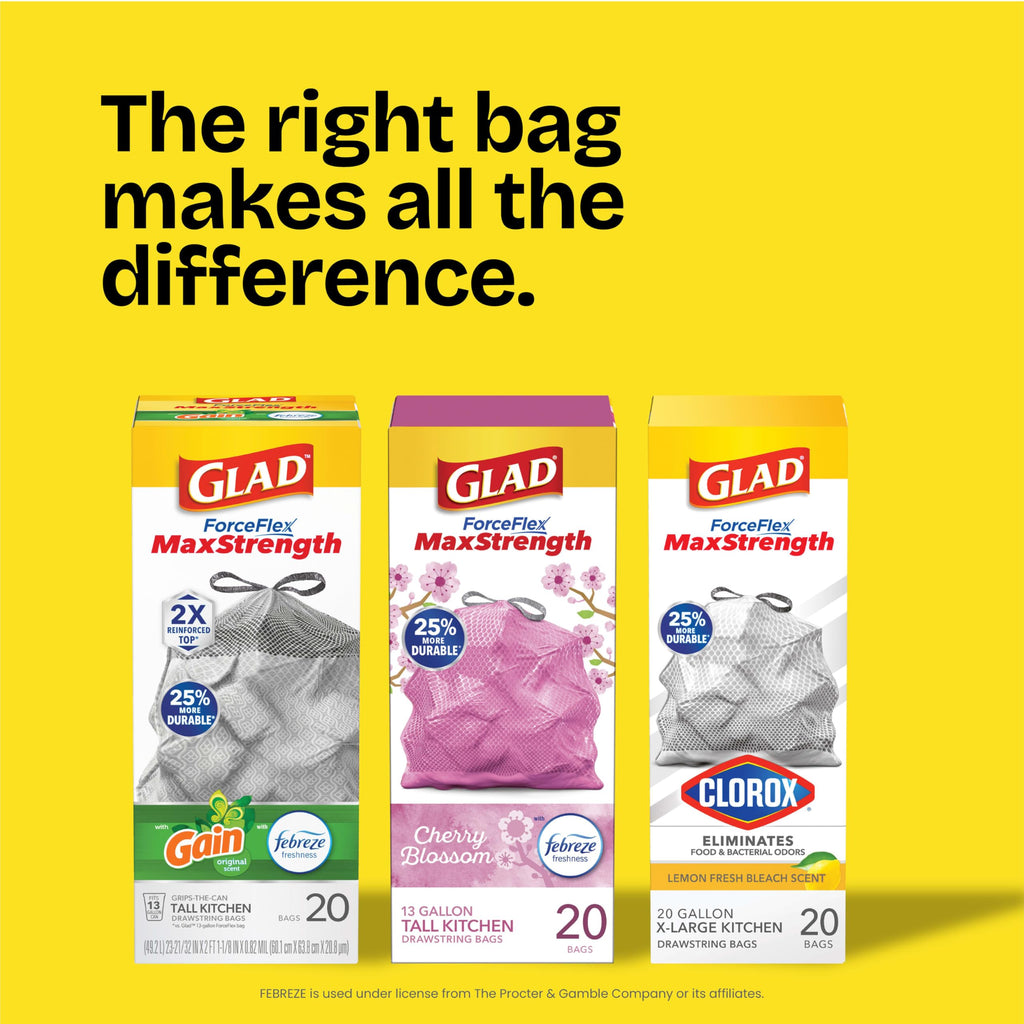 Medium Drawstring 8 Gallon Trash Bags 80 Count K636832