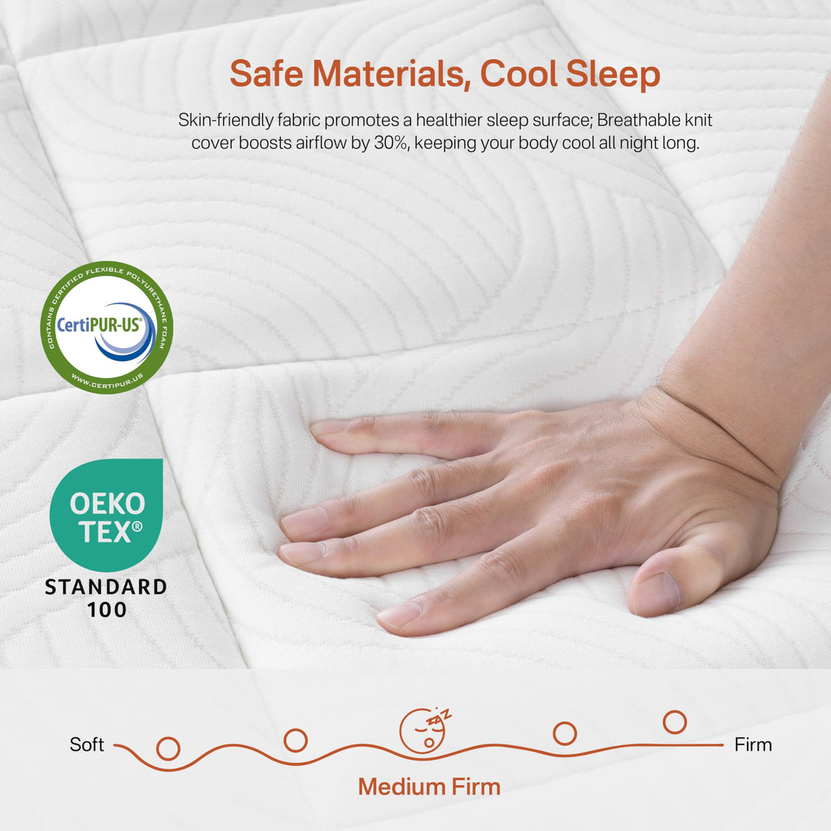 8 Inch Medium Firm Twin XL Hybrid Mattress B74909