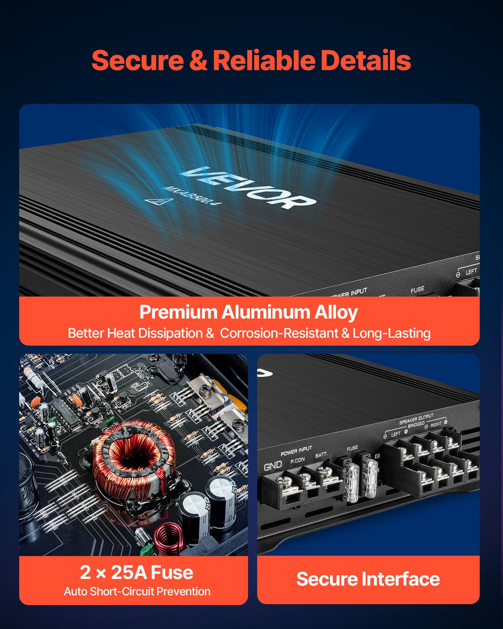 4 Channel Bridgeable Class A/B Car Audio Amplifier X42186