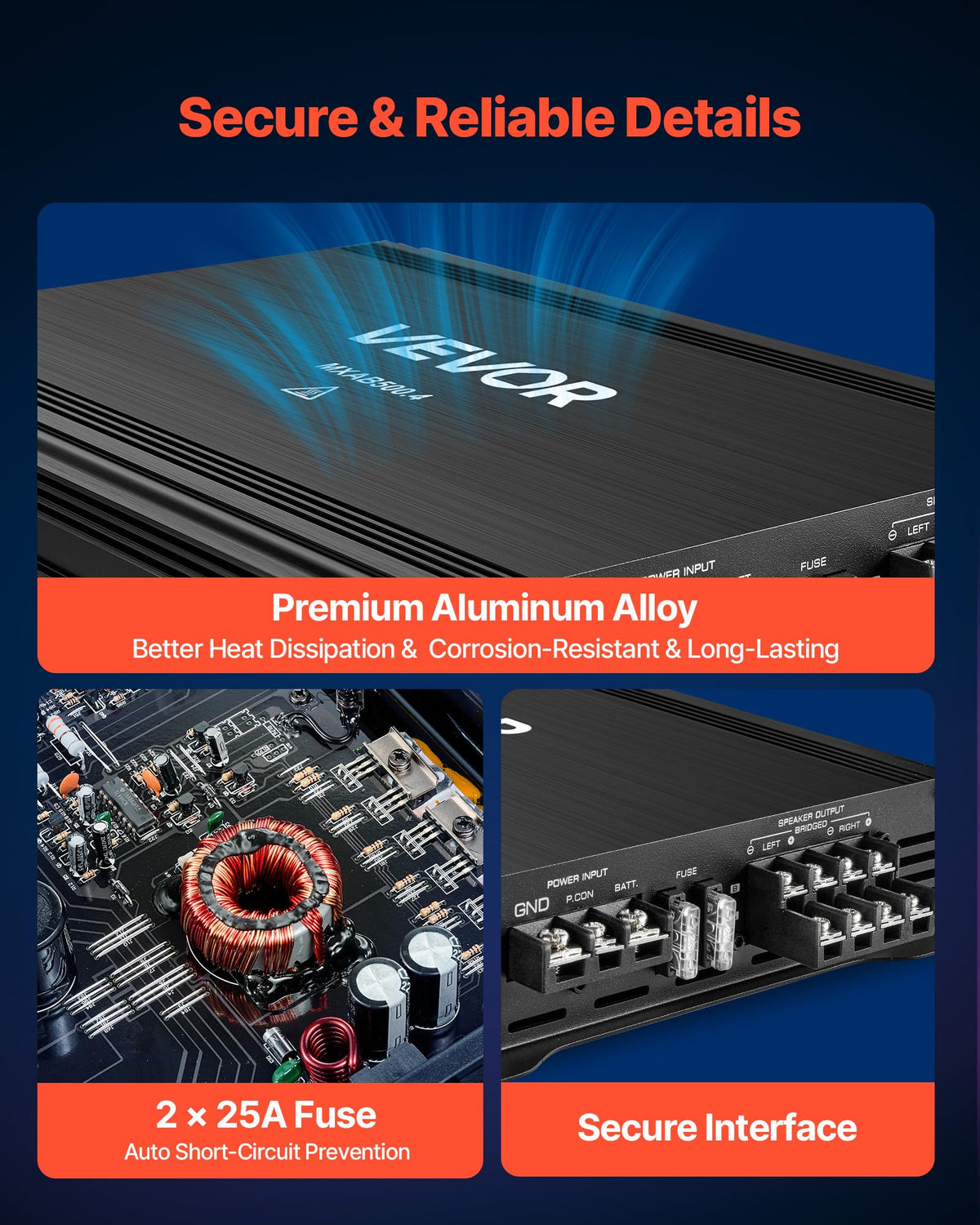 4 Channel Bridgeable Class A/B Car Audio Amplifier X42186