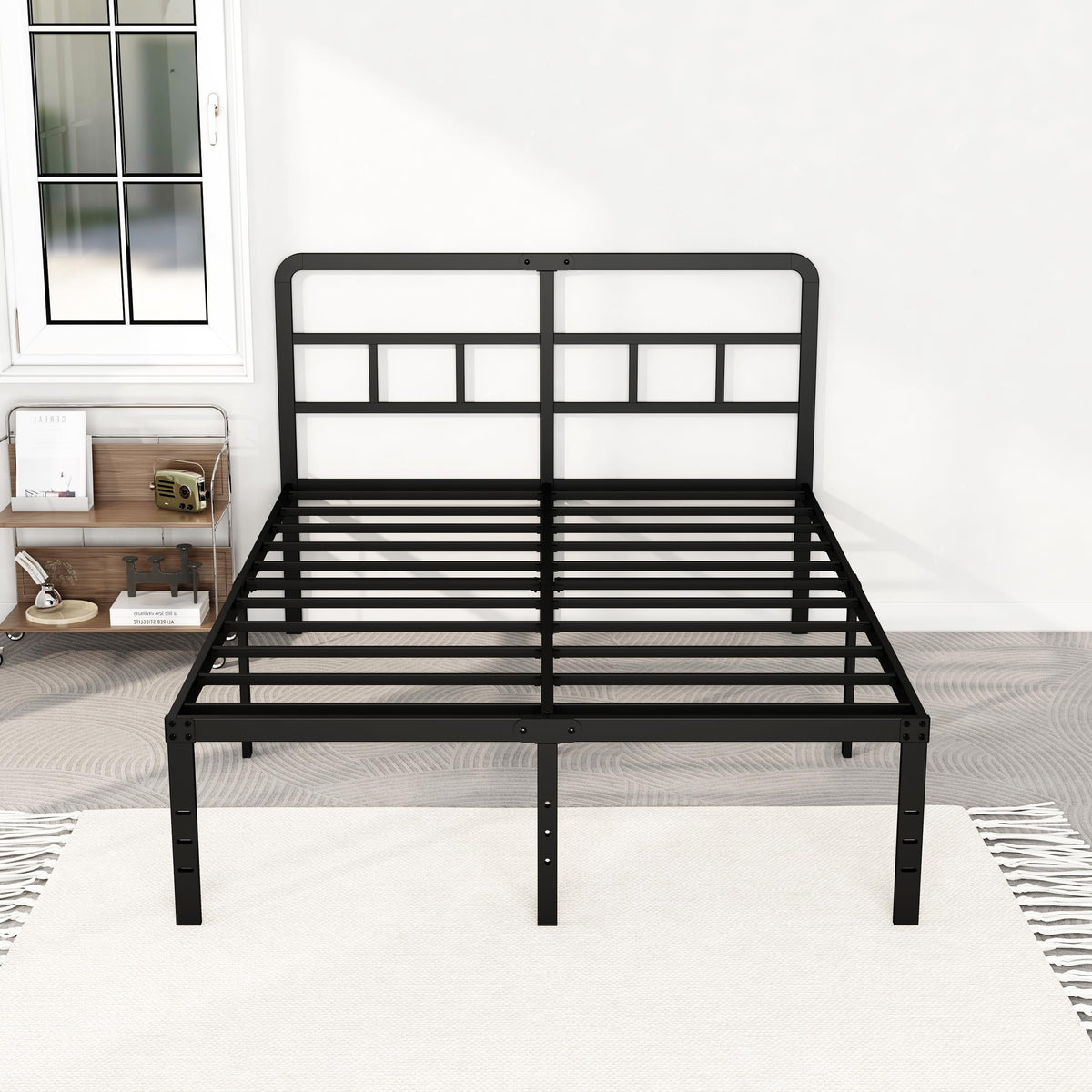 18 Inch Metal Queen Bed Frame with Headboard W792