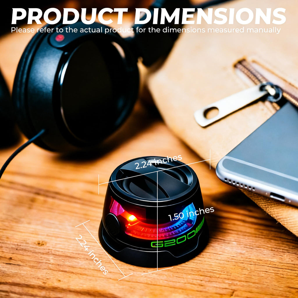 2 Pack Mini Bluetooth Speaker with RGB Lights B66366