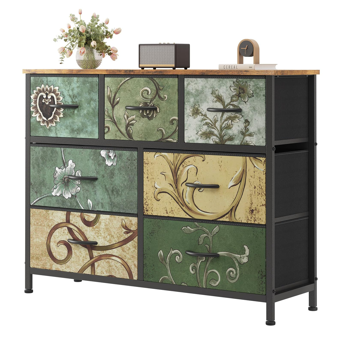 7 Drawer Fabric Dresser C9248