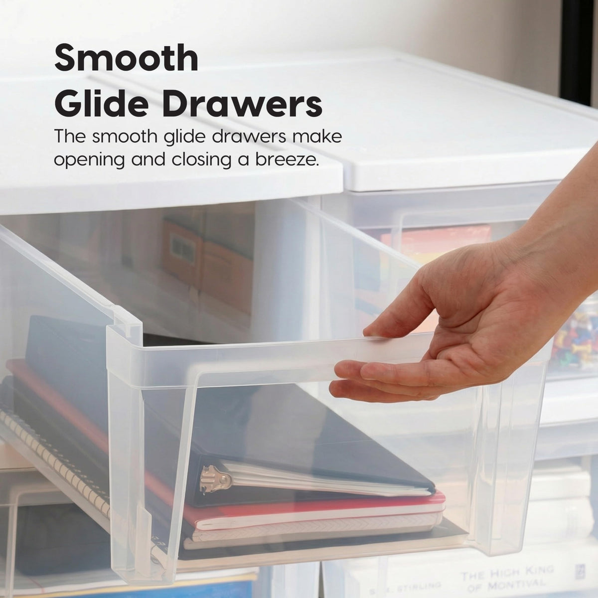 3 Drawer Slim Narrow Storage Organizer 2-Pack White Clear V923343