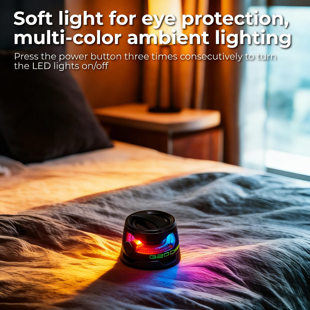 2 Pack Mini Bluetooth Speaker with RGB Lights B66366