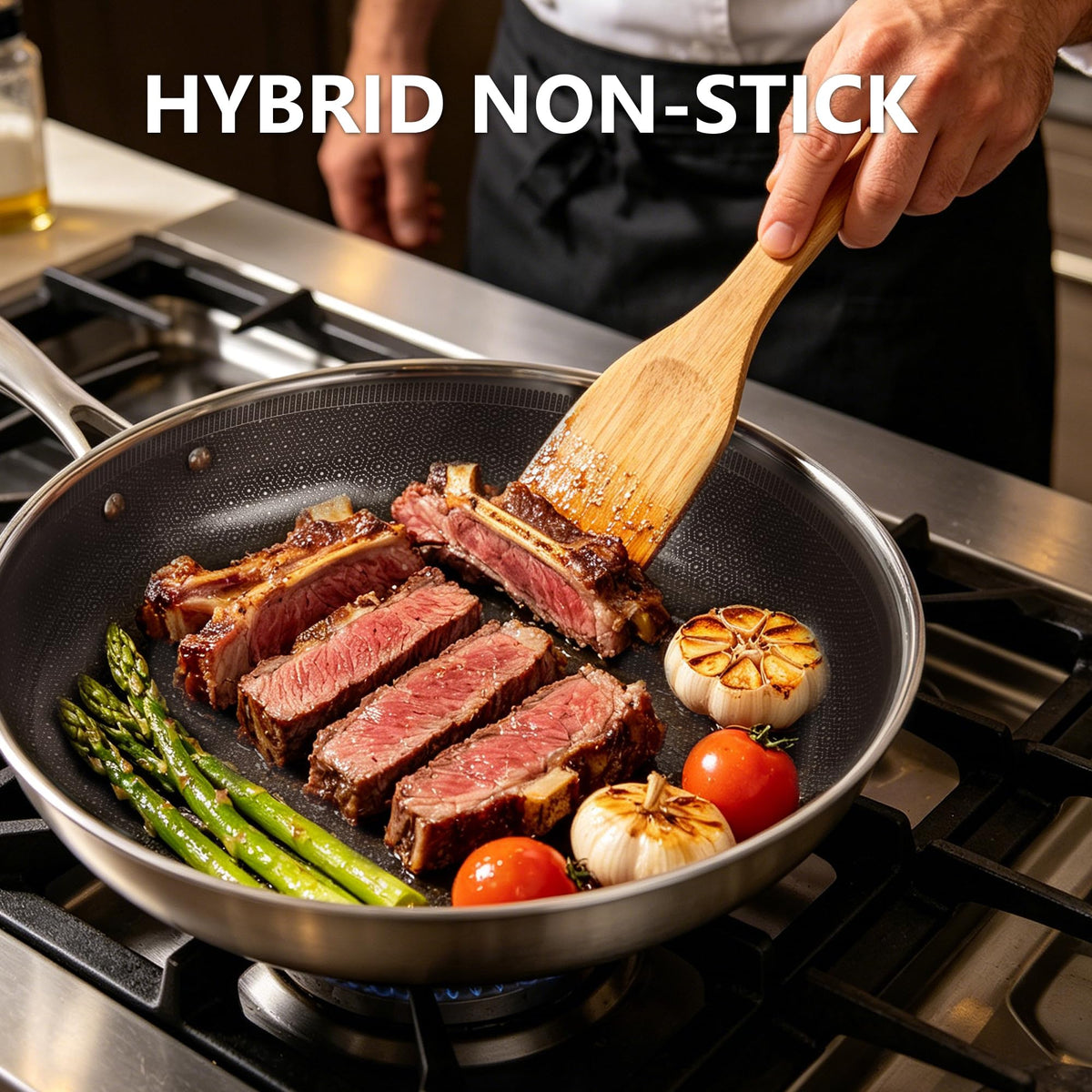 8, 10 and 12-Inch Non Stick Ceramic Frying Pans with Lids H58074