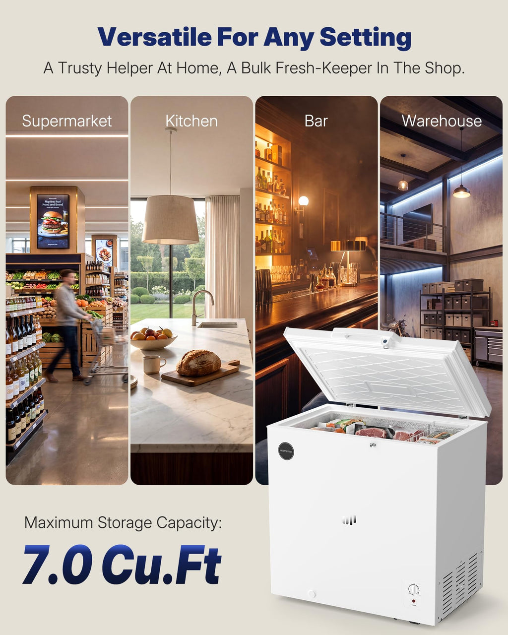 7.0 Cu.Ft Silky White Chest Freezer F327765