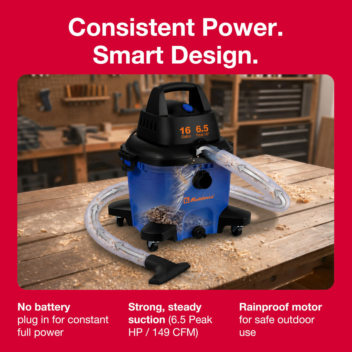 16 Gallon Wet Dry Vacuum Cleaner I92370