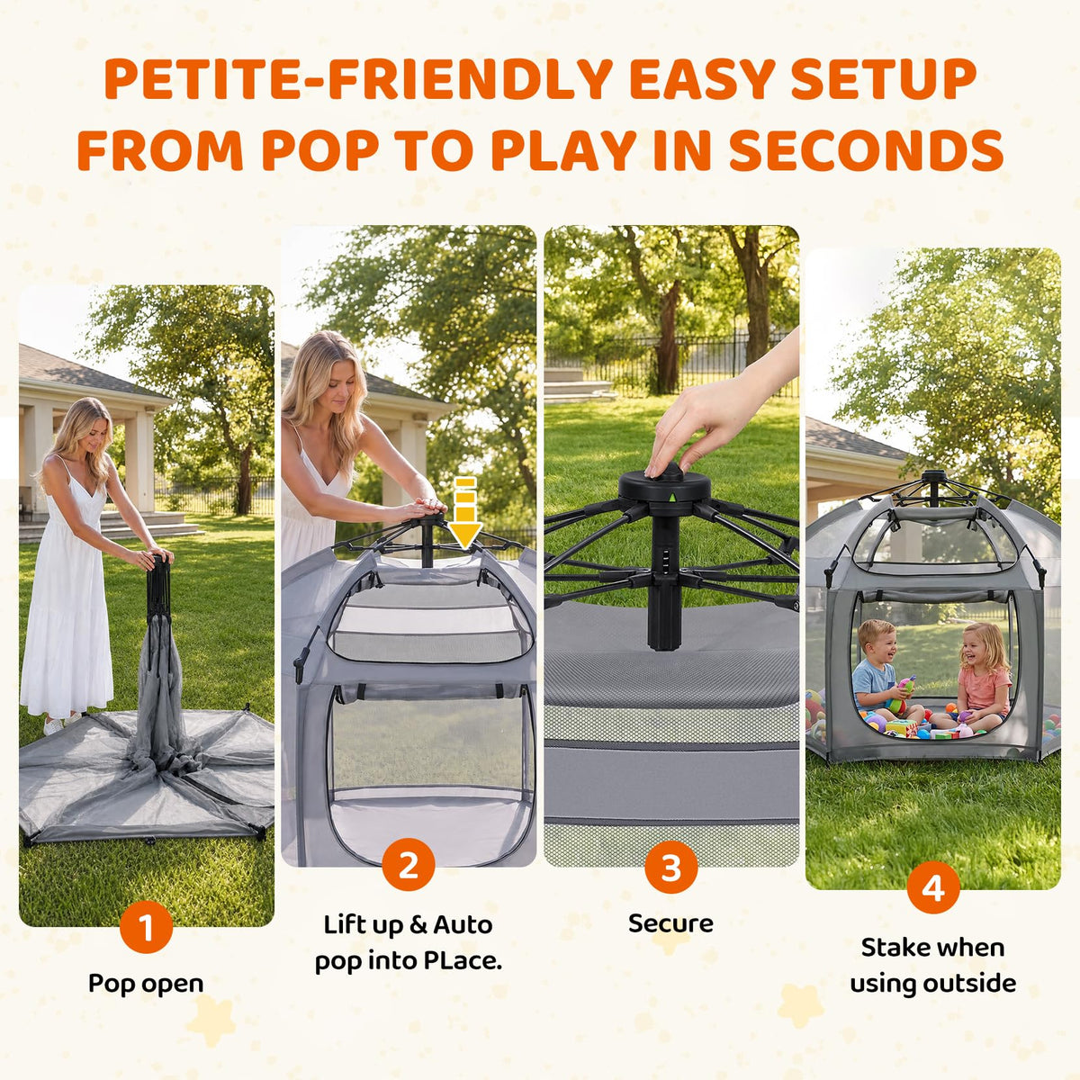 Portable Pop Up Playpen with Canopy Q824734