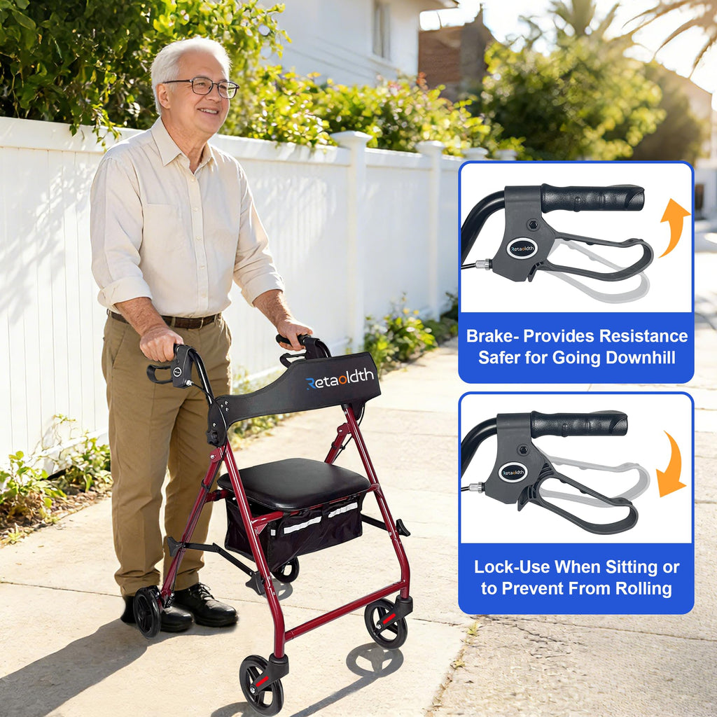 Foldable Rolling Walker with Seat E51768